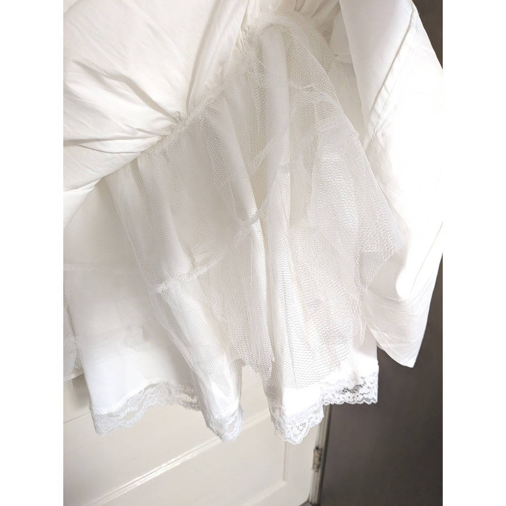 NWT Miss Rosier Arsène White Oversize Bow Ruffled Mini Dress Coquette Large - Picture 5 of 9